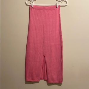 Never Worn FREE People Knit Pink Midi Skirt Sz S